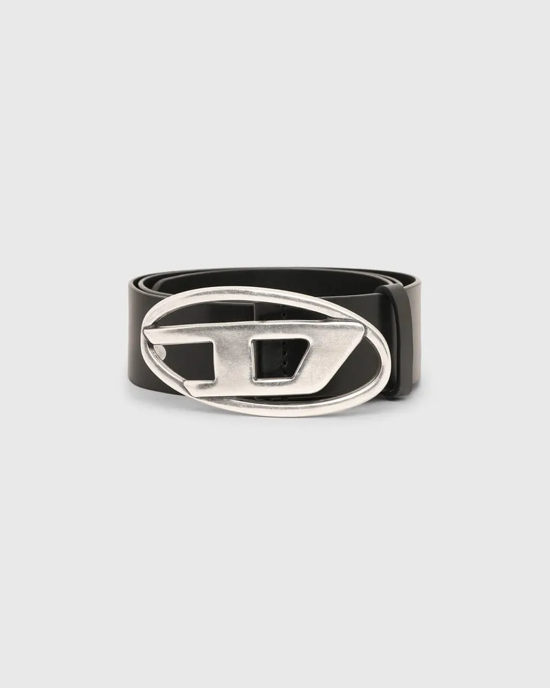Diesel 3.9cm Ledergürtel mit D-Schließe - Gürtel - Herren - Schwarz Schwarz