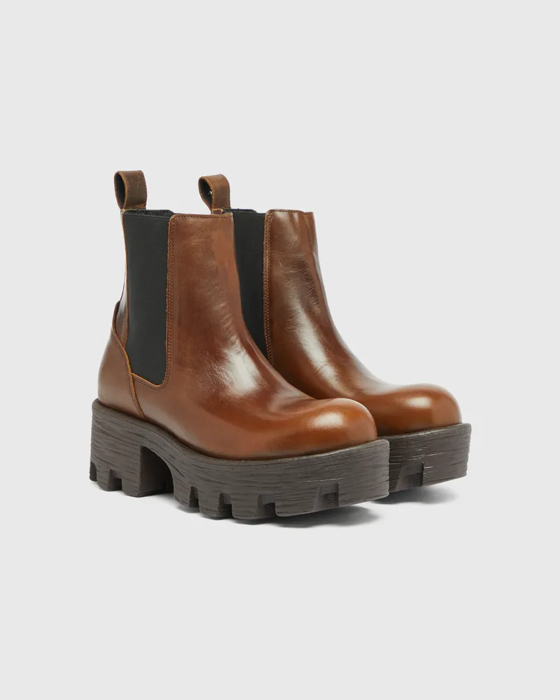 Diesel D-Hammer-Chelsea Boots aus Leder - Stiefel - Damen - Braun Braun