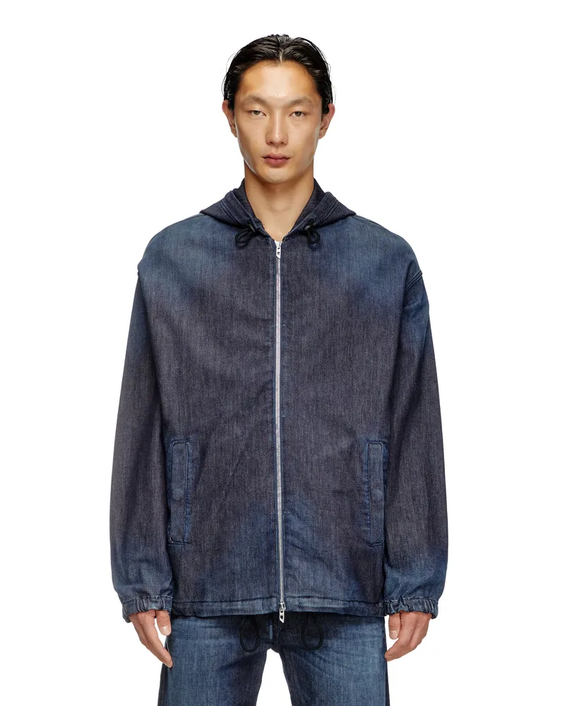 Diesel Jacke aus JoggJeans mit Kapuze - Denim jacken - Herren - Blau Blau
