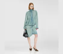Oversized draped denim Hemdkleid - Kleider - Damen - Blau