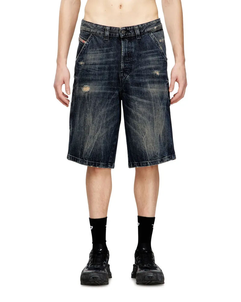 Diesel Relaxed-Fit-Jeansshorts mit Abnutzungen - Denim Kurze Hose - Herren - Blau Blau