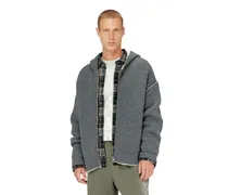 Kapuzensweatjacke aus Strick mit zwei Strukturen und Reißverschluss - Strickwaren - Herren - Grau