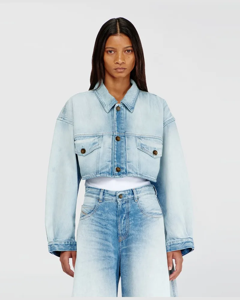 Diesel Übergroße, kurz geschnittene Truckerjacke - Denim jacken - Damen - Blau Blau