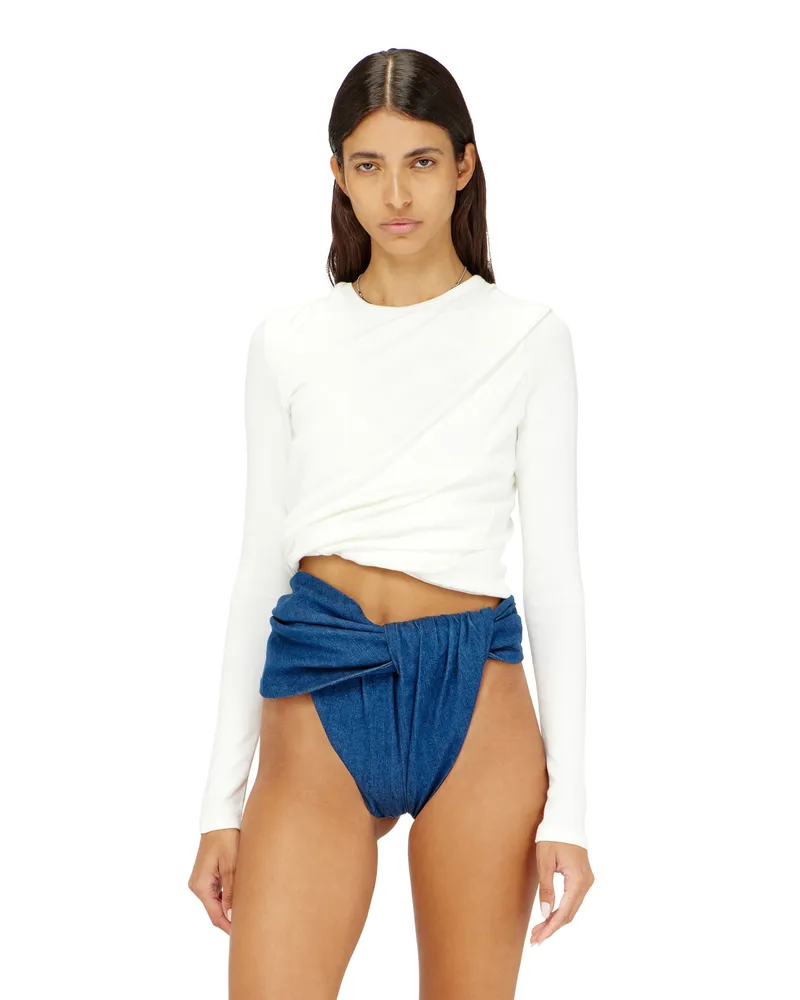 Diesel Langarmshirt mit Raffung aus doppellagigem Jersey - Oberteile - Damen 