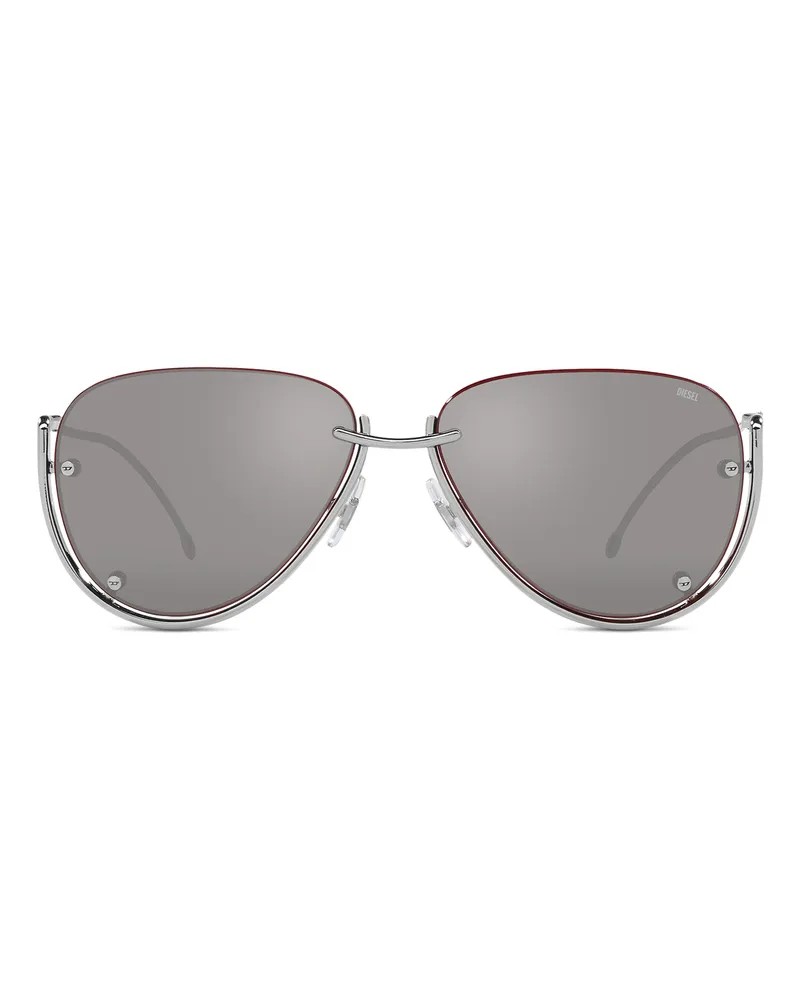 Diesel Brille in Pilotenform - Sonnenbrille - Unisex - Silber Silber