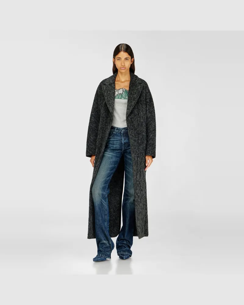 Diesel Langer Mantel aus Woll- und Alpakamix - Jacken - Damen - Grau Grau