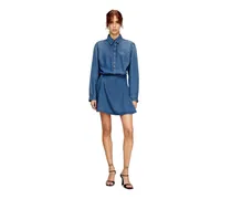 Jeanskleid mit Rückenstickerei - Kleider - Damen - Blau