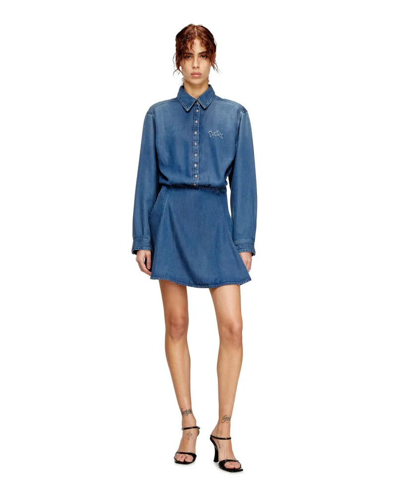 Diesel Jeanskleid mit Rückenstickerei - Kleider - Damen - Blau Blau