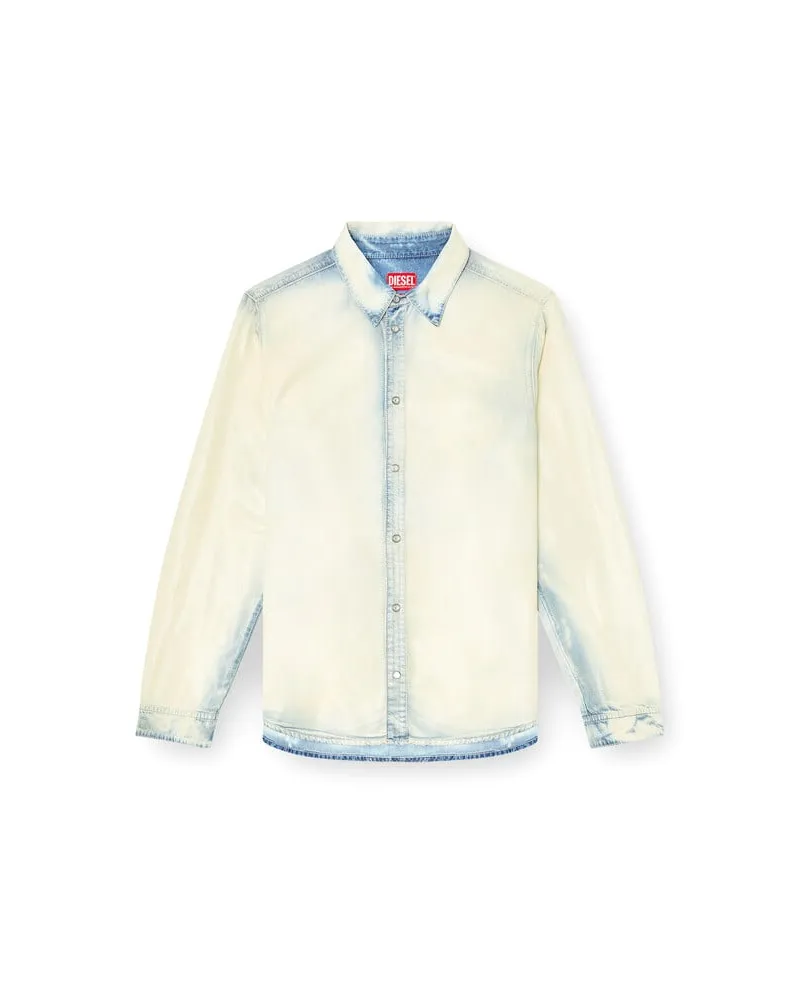 Diesel Hemd aus fließendem X-Ray-Bleach-Denim - Denimhemden - Herren - Blau Blau