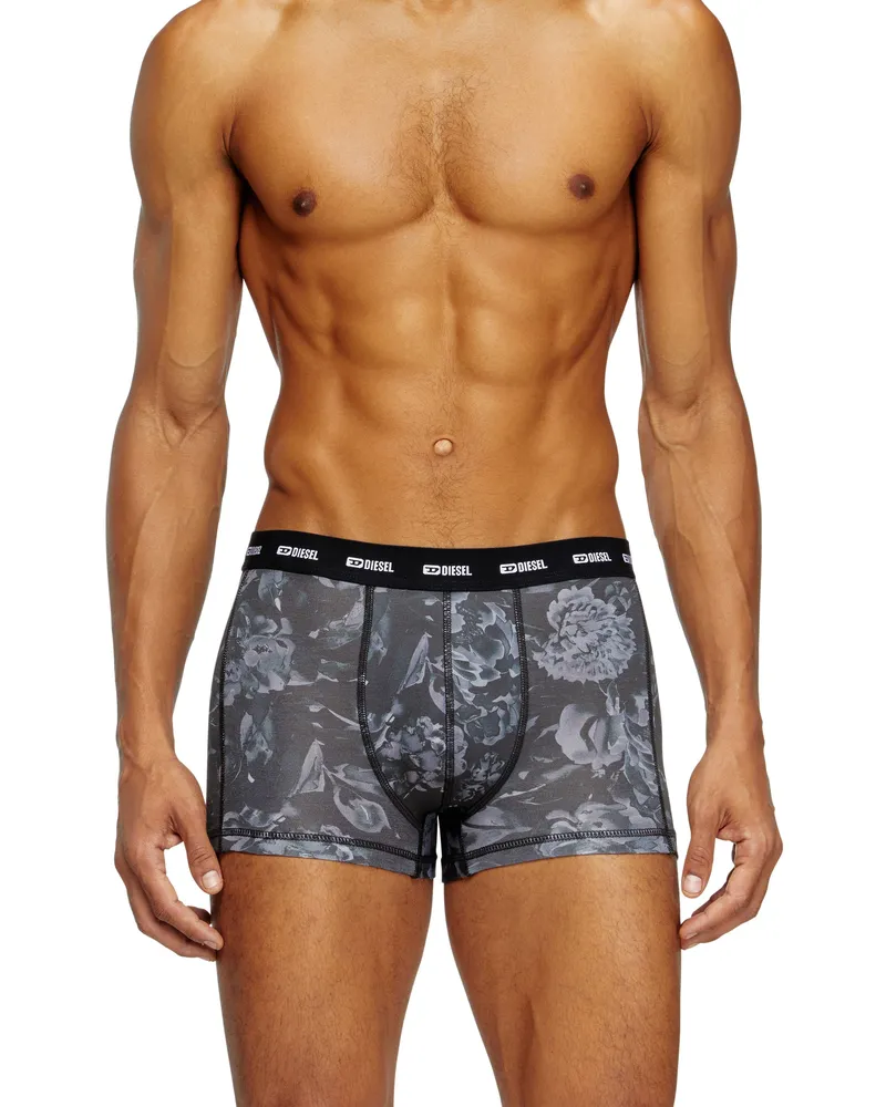 Diesel Retropants mit Blumen-Motiv im Dreierpack - Boxershorts - Herren - Schwarz Schwarz