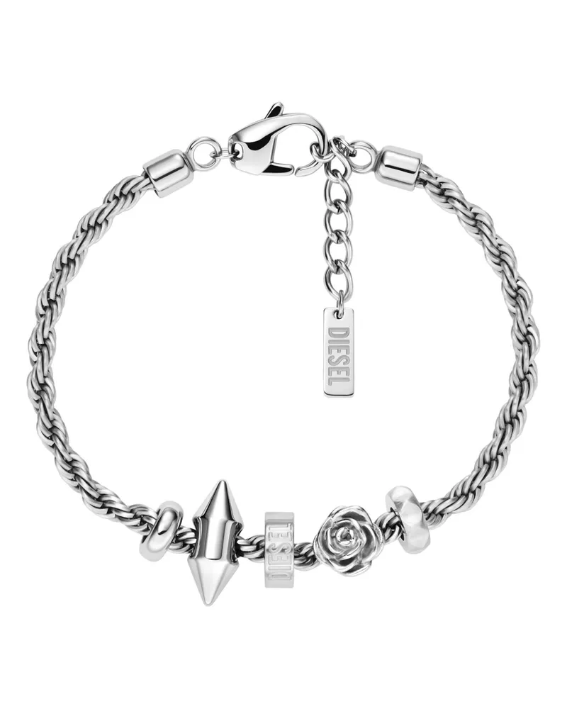 Diesel Armband mit Anhängern aus Edelstahl - Armbänder - Unisex - Silber Silber