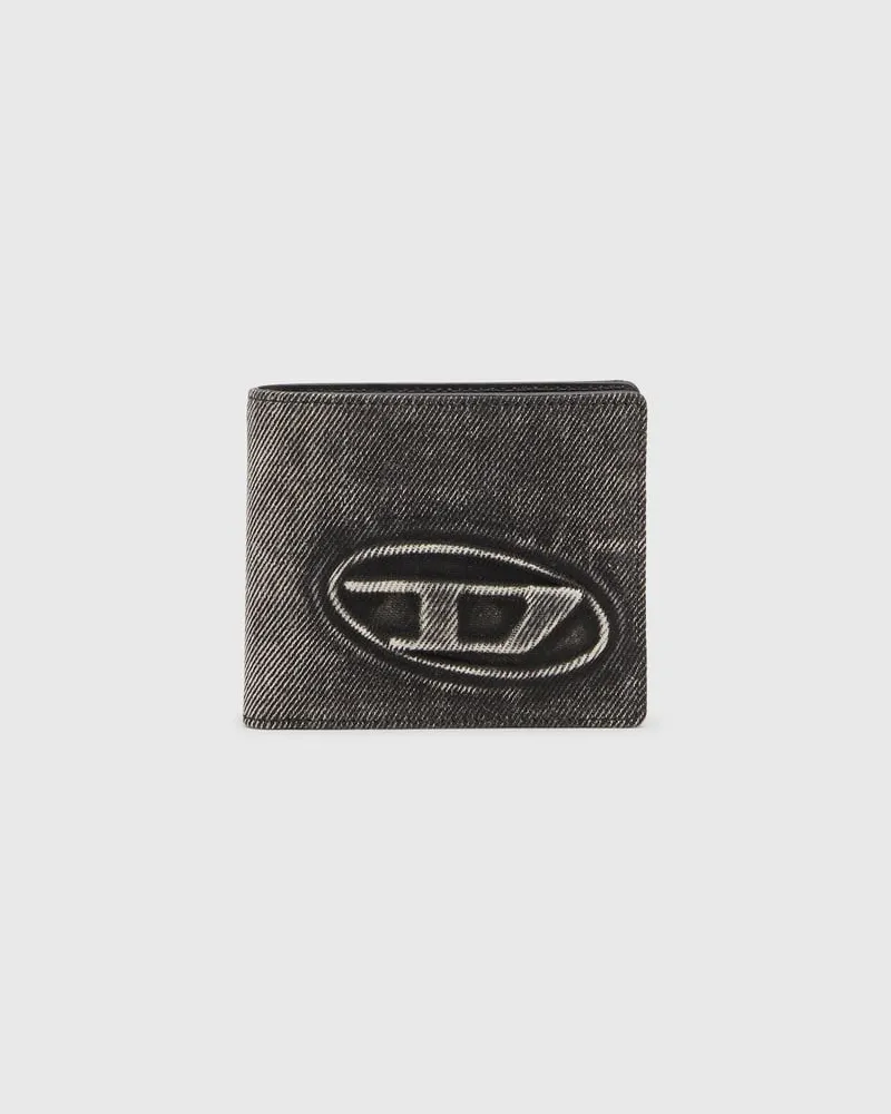 Diesel Brieftasche aus gewaschenem Denim - Kleine Portemonnaies - Unisex - Grau Grau