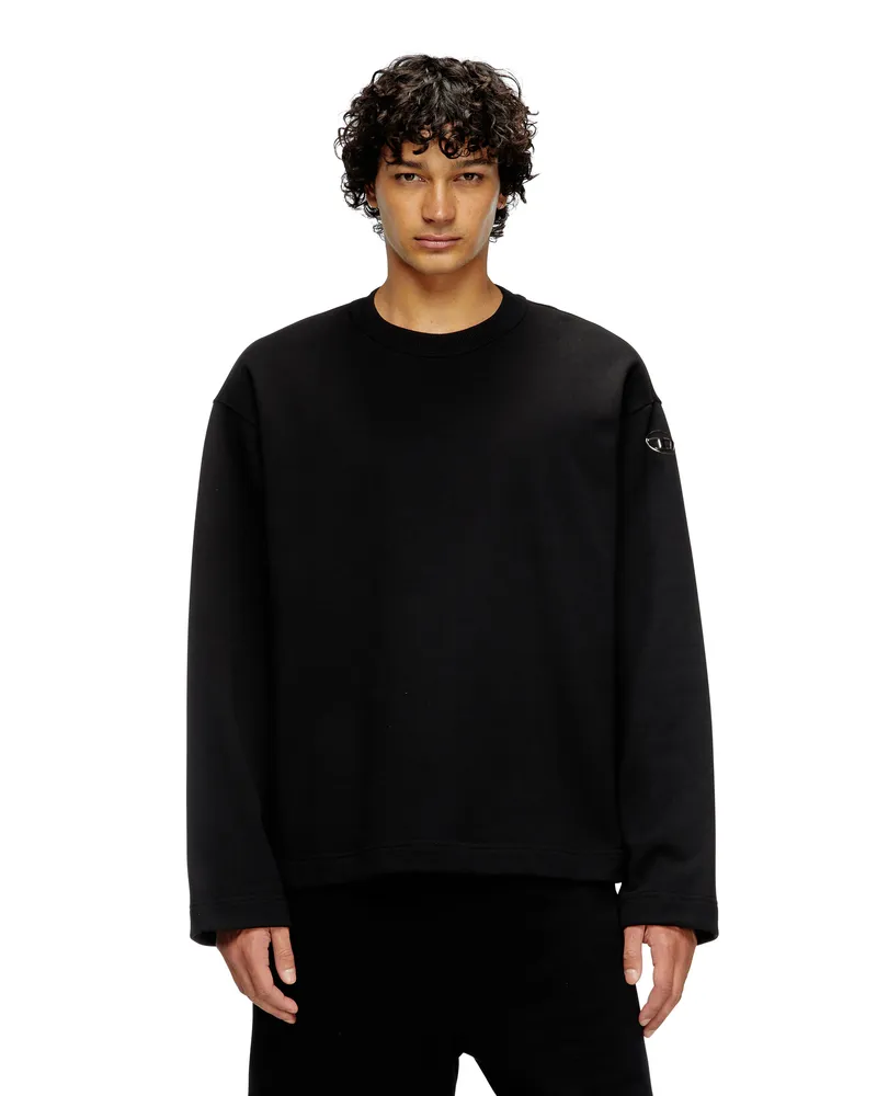 Diesel Sweatshirt mit Metallic-Logo - Sweatshirts - Herren - Schwarz Schwarz