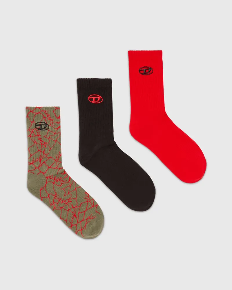 Diesel Socken mit Logo-Detail im Dreierpack - Socken - Herren - Bunt Bunt