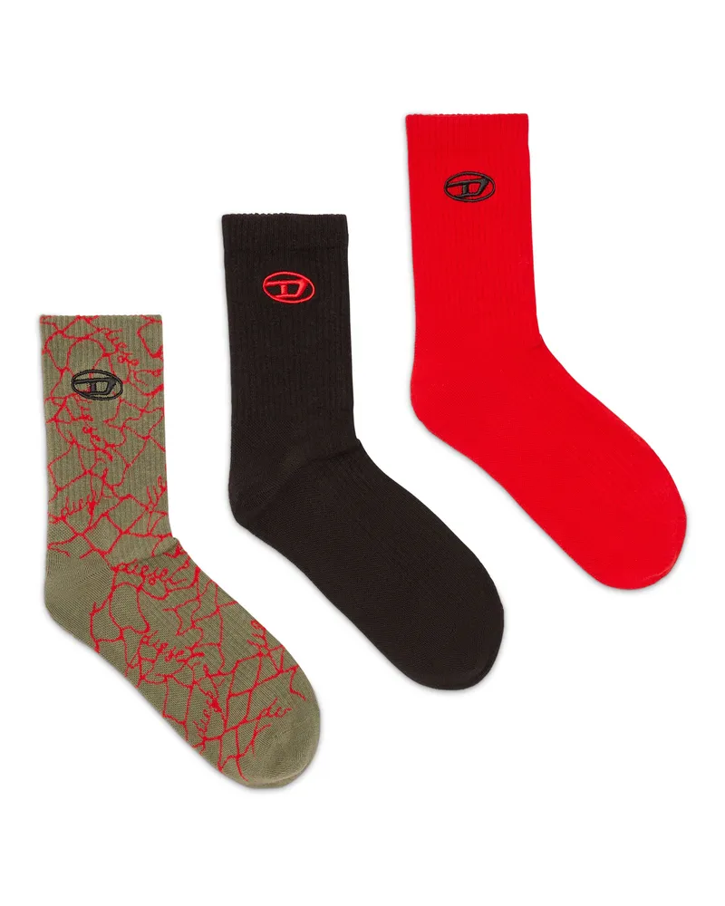 Diesel Socken mit Logo-Detail im Dreierpack - Socken - Herren - Bunt Bunt