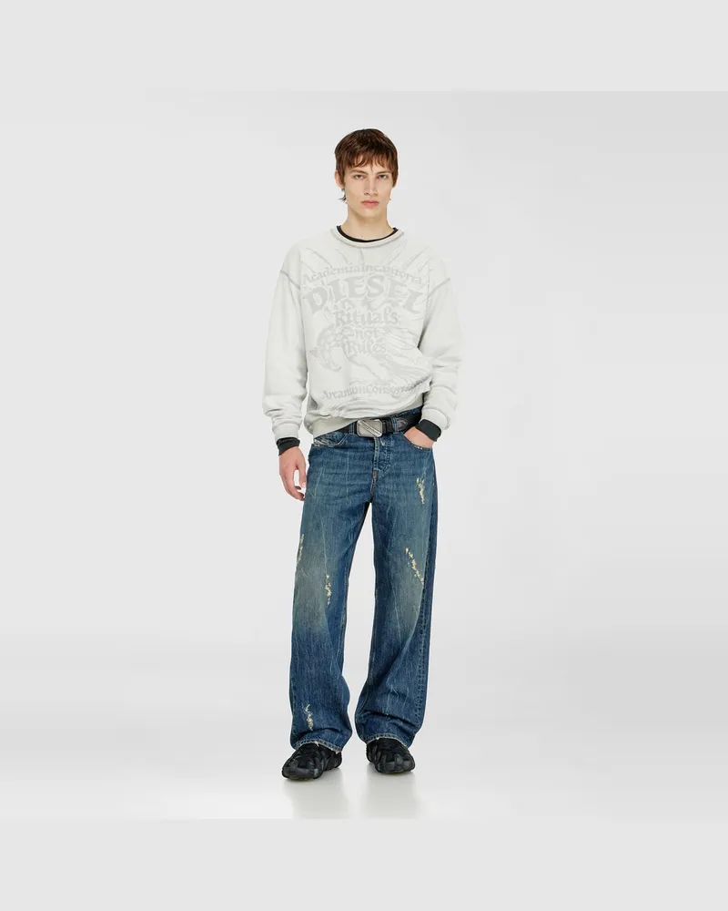 Diesel Sweatshirt mit dévoré-Print - Sweatshirts - Herren - Grau Grau