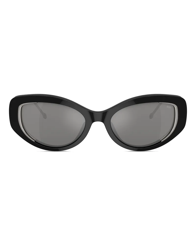 Diesel Softer Katzenaugen-Style Brille - Sonnenbrille - Unisex - Schwarz Schwarz