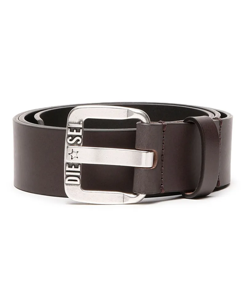 Diesel 3.9cm Gürtel aus Leder mit Sternen-Logo-Schließe aus Metall - Gürtel - Herren - Braun Braun