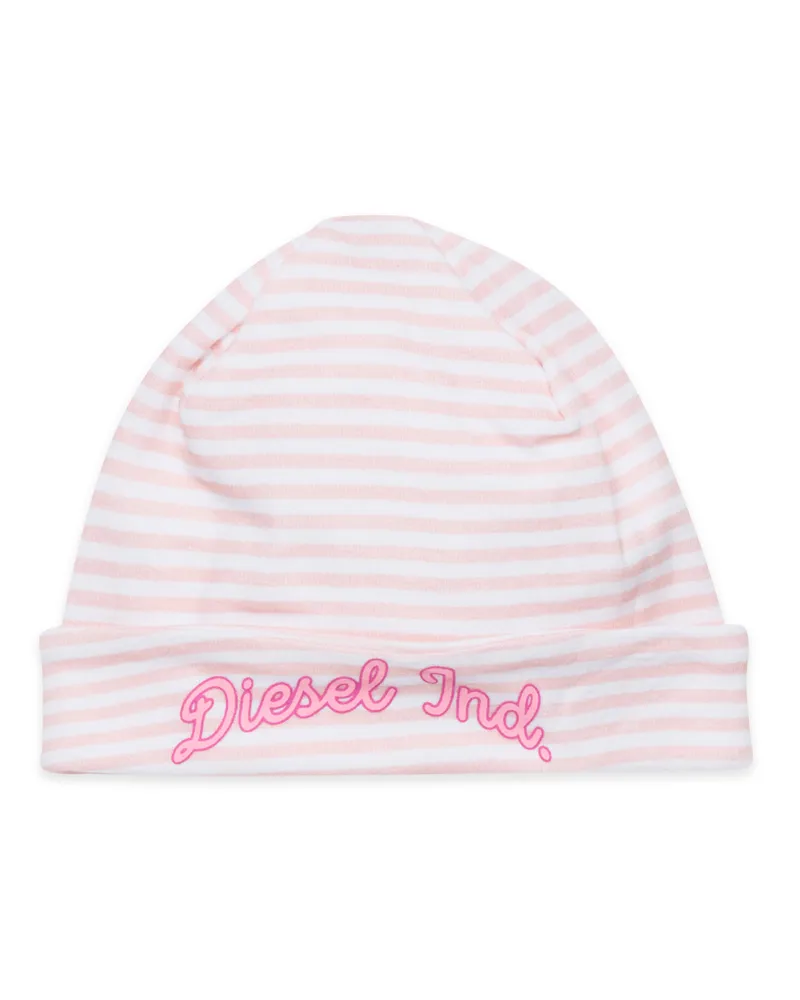 Diesel Beanie aus gestreifter Baumwolle - Weitere Accessoires - Unisex - Rosa Rosa