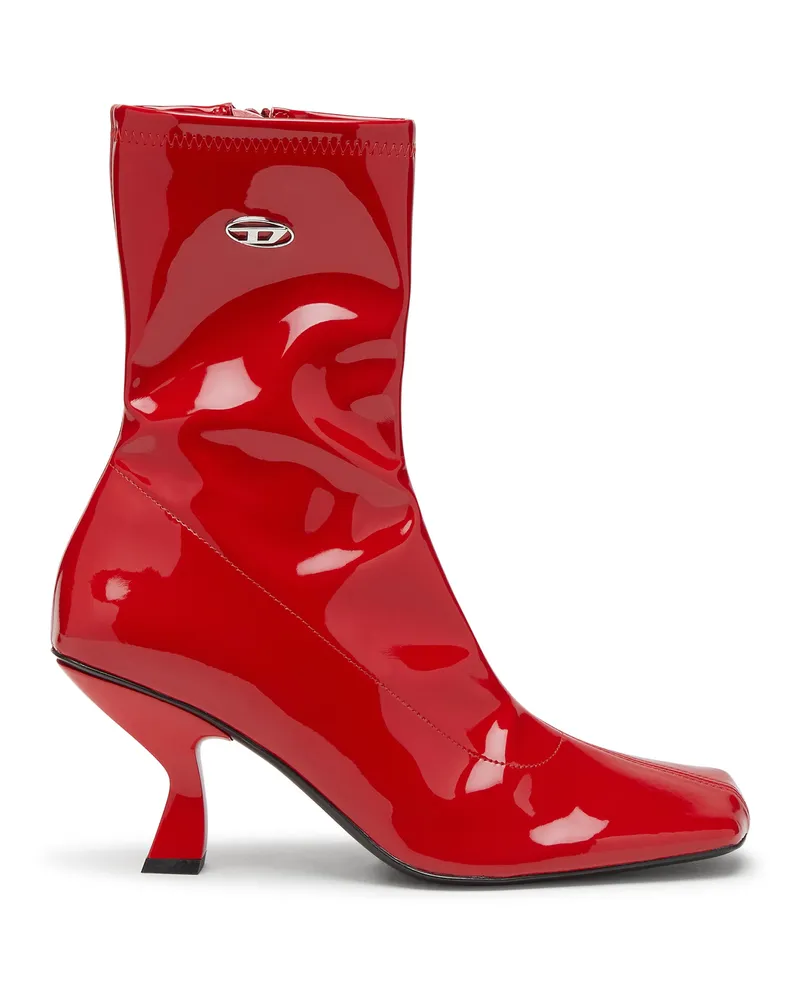 Diesel D-Amber-Stiefeletten aus Stretch-PU-Lackleder - Stiefeletten - Damen - Rot Rot