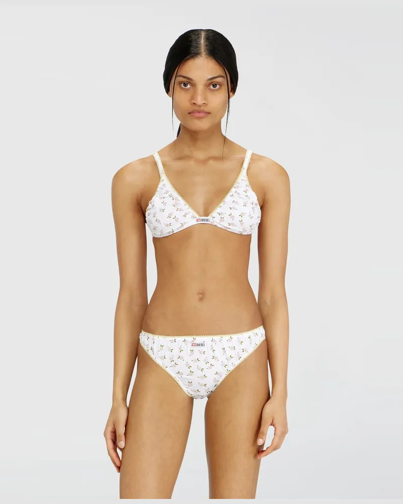 Diesel Triangel-BH aus Baumwolle mit all-over Blumenprint - BHs - Damen - Weiss Weiss