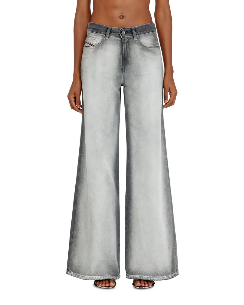 Diesel Flare Jeans Regular Waist 1978 D-Akemi,, Reißverschluss Grau