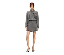 Jeanskleid mit Stickaufnähern - Kleider - Damen - Grau
