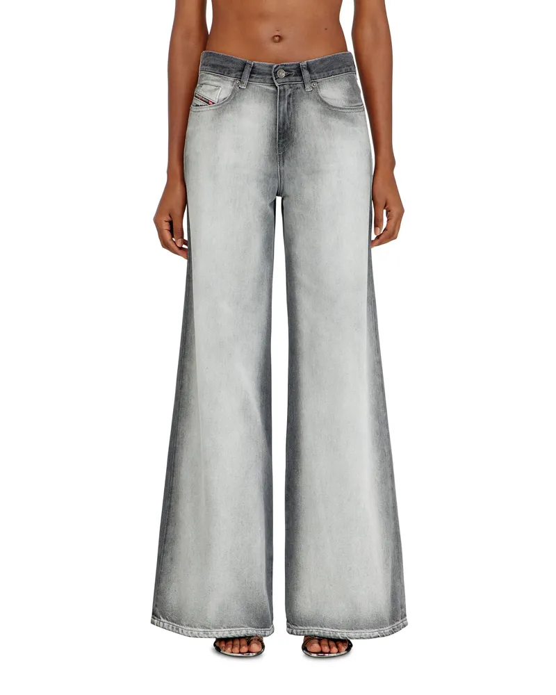 Diesel Flare Jeans Regular Waist 1978 D-Akemi,, Reißverschluss Grau