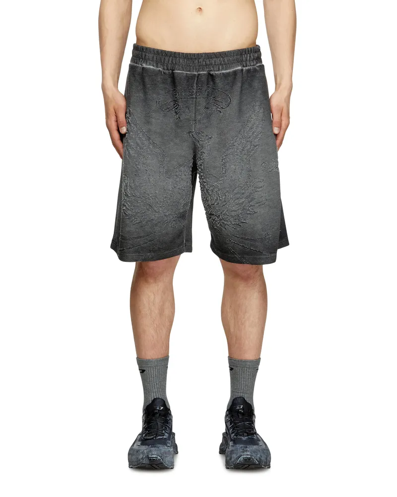 Diesel Sweatshorts mit Phönix-Dévoré - Kurze Hosen - Herren - Grau Grau