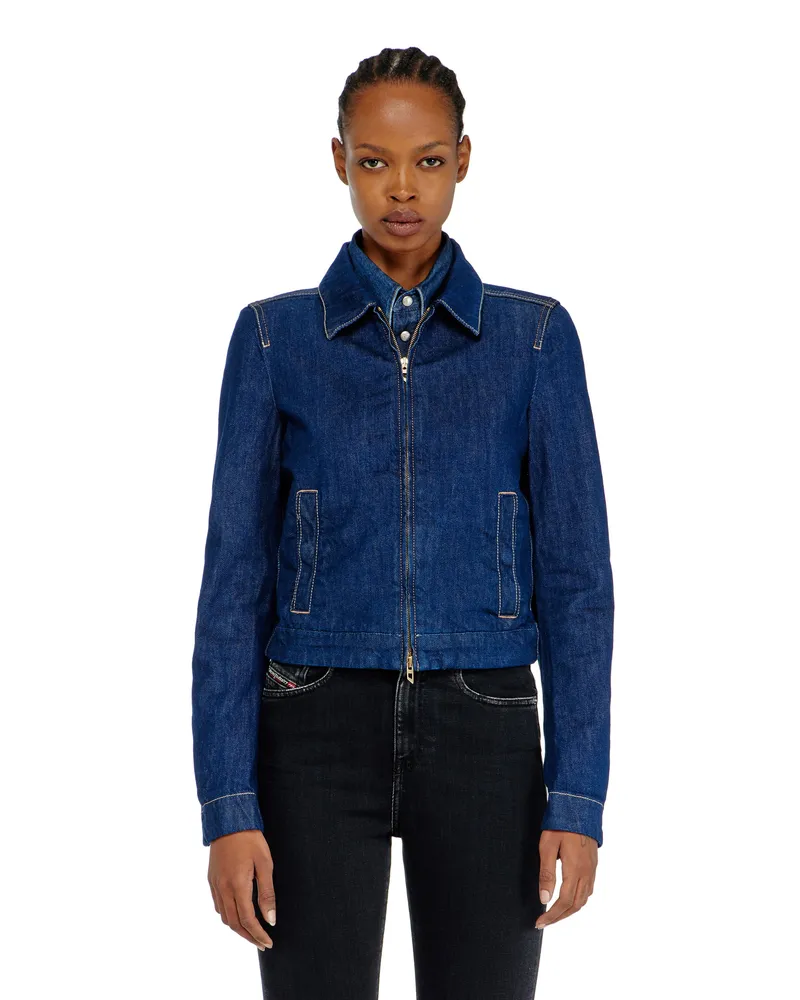 Diesel Coach-Jacke aus rinse denim - Denim jacken - Damen - Blau Blau