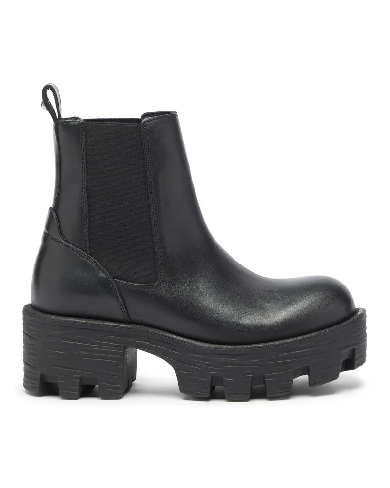 Diesel D-Hammer - Chelsea Boots aus Leder mit Profilsohle - Stiefel - Damen - Schwarz Schwarz