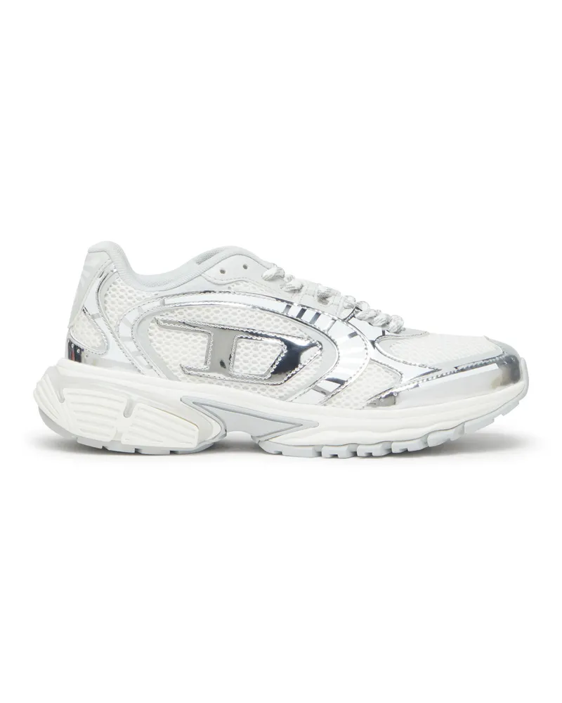 Diesel S-Pro-V-Dense-Sneakers aus Metallic-Mesh mit Oval D-Logo - Sneakers - Damen - Weiss Weiss