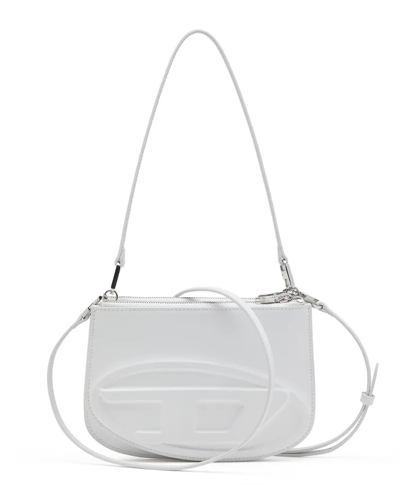 Diesel 1DR Twin-Schultertasche mit Doppelbeutel aus bedrucktem Leder - Schultertaschen - Damen - Weiss Weiss