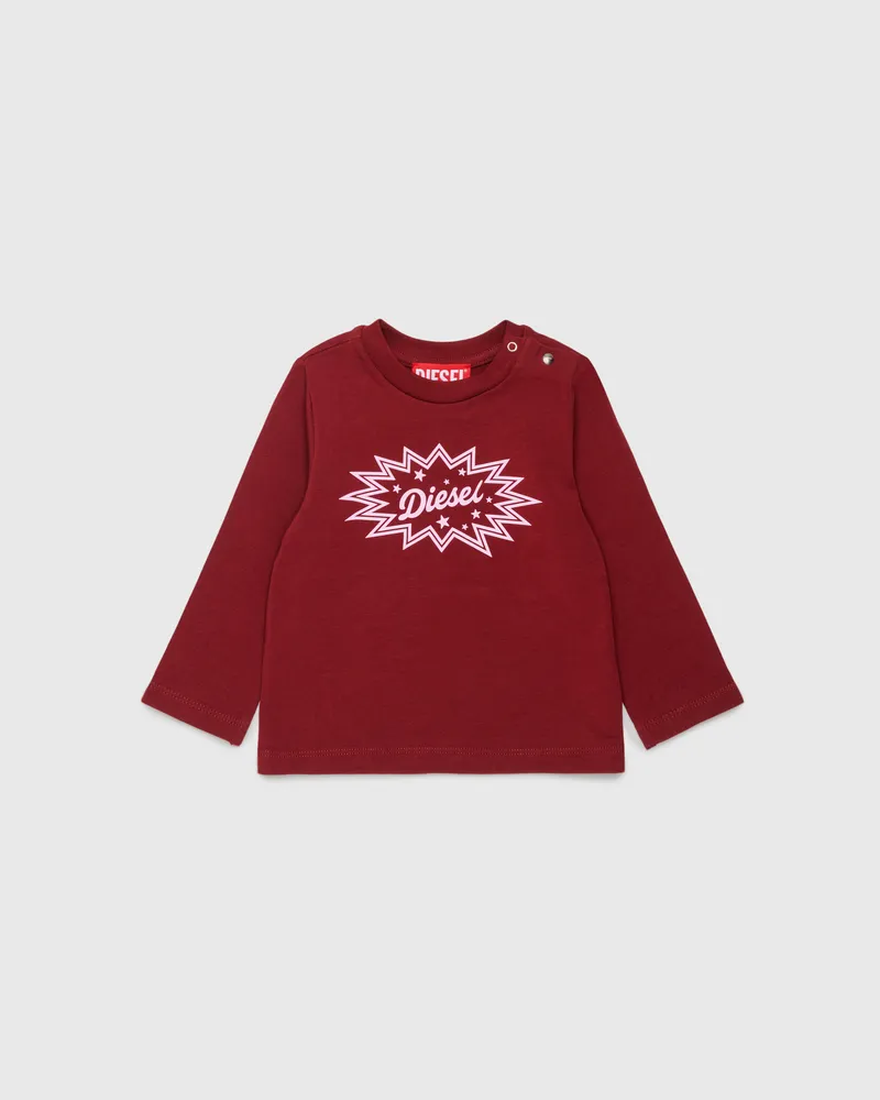 Diesel Langarm-T-Shirt mit starburst Logo-Print - T-Shirts und Tops - Damen - Rot Rot