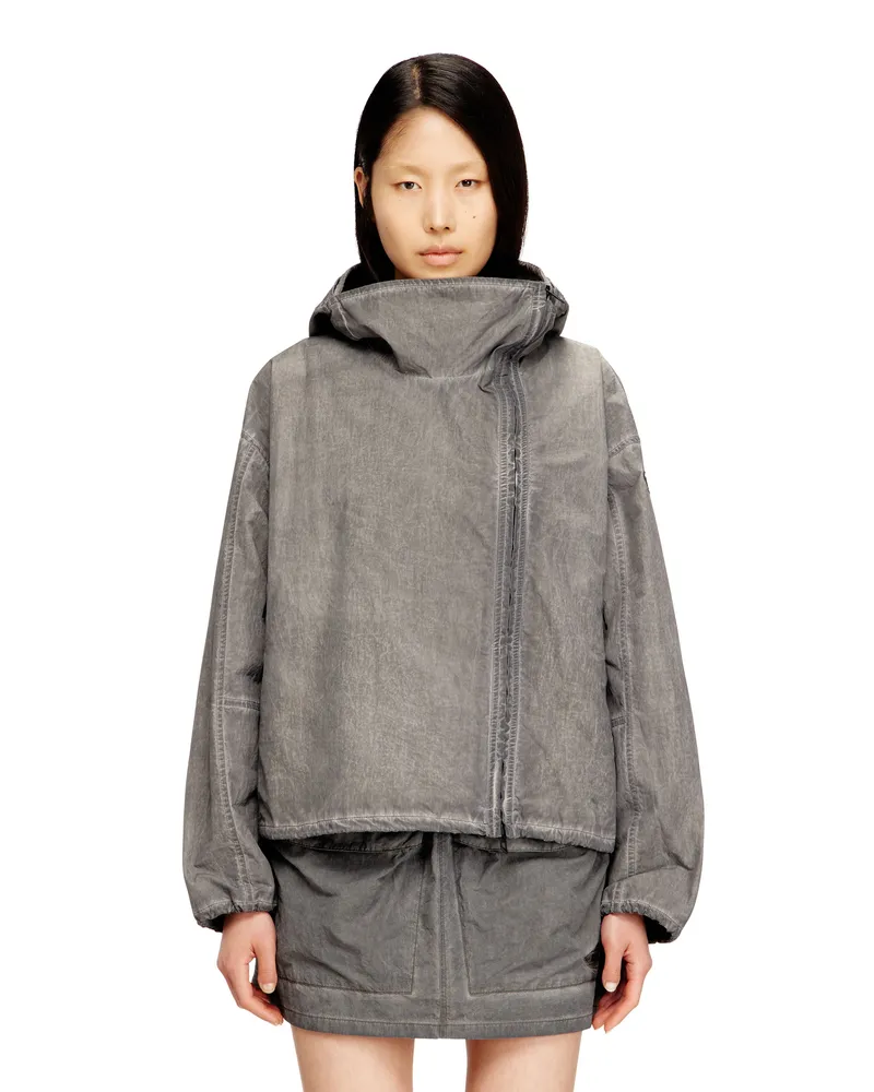 Diesel Windjacke mit Kapuze aus behandeltem Taslan - Jacken - Damen - Grau Grau