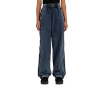 Acid-wash Trackpants aus Nylon-Taslan - Hosen - Damen - Blau