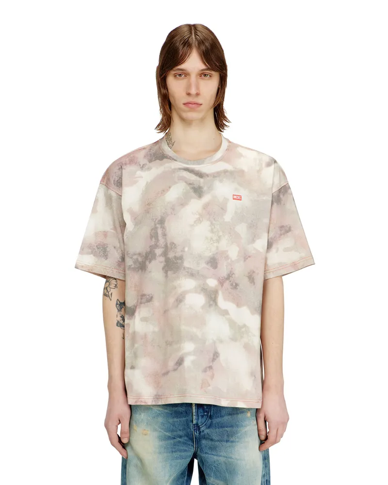 Diesel Schweres Baumwoll-T-Shirt mit Camouflage-Print - T-Shirts - Herren - Bunt Bunt