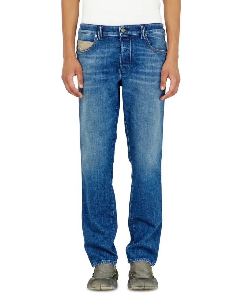 Diesel Slim Jeans Regular Waist 1993 D-Vyl, Dunkelblau, Knopfverschluss Blau