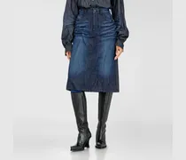 Midirock aus geknittertem denim - Röcke - Damen - Blau