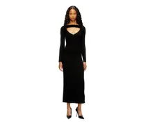 Midikleid aus Wolle mit Intarsienmuster - Kleider - Damen - Schwarz