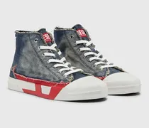D-Verse-High-Top-Sneaker aus Denim mit D-Logo - Sneakers - Herren - Blau