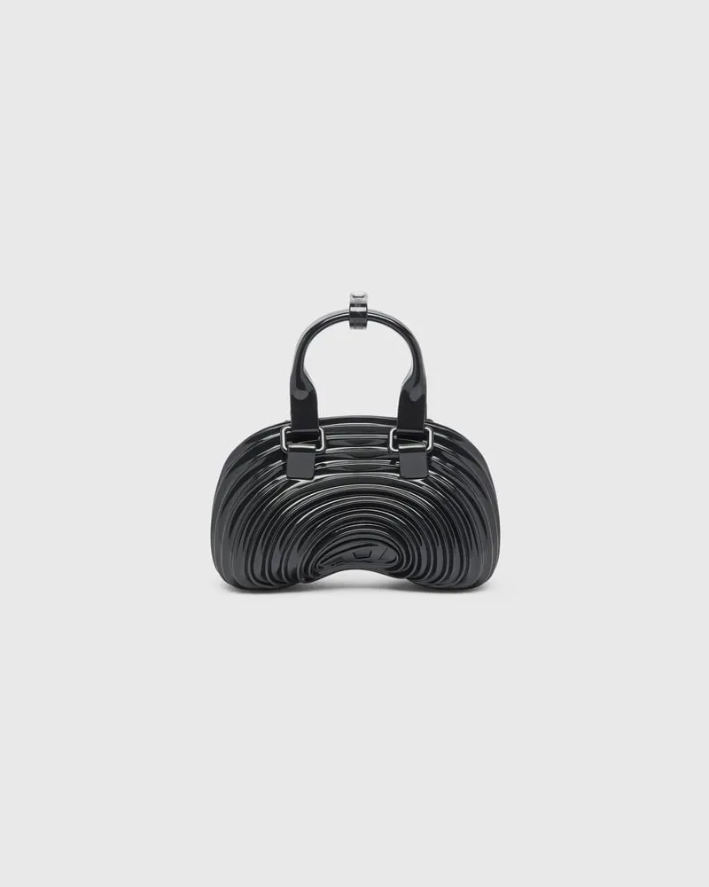 Diesel Quantum Dome - Handtasche aus Melflex - Schultertaschen - Damen - Schwarz Schwarz