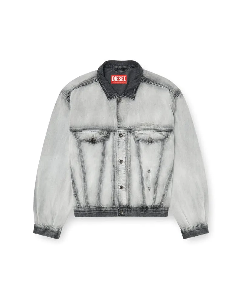 Diesel Trucker-Jacke aus Soft-Skeleton-Denim - Denim jacken - Unisex - Grau Grau
