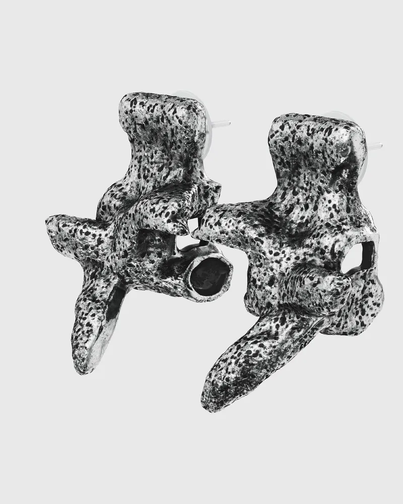 Diesel Ohrstecker in silberfarben mit Nieten - Ohrringe - Unisex - Grau Grau