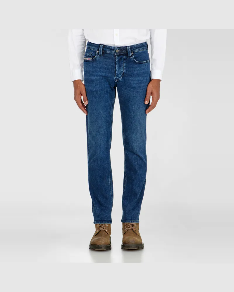 Diesel Regular Jeans Low Waist 1986 Larkee-Beex, Dunkelblau, Knopfverschluss Blau