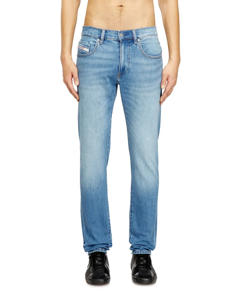 Diesel Slim Jeans Regular Waist 2019 D-Strukt, Hellblau, Reißverschluss Blau