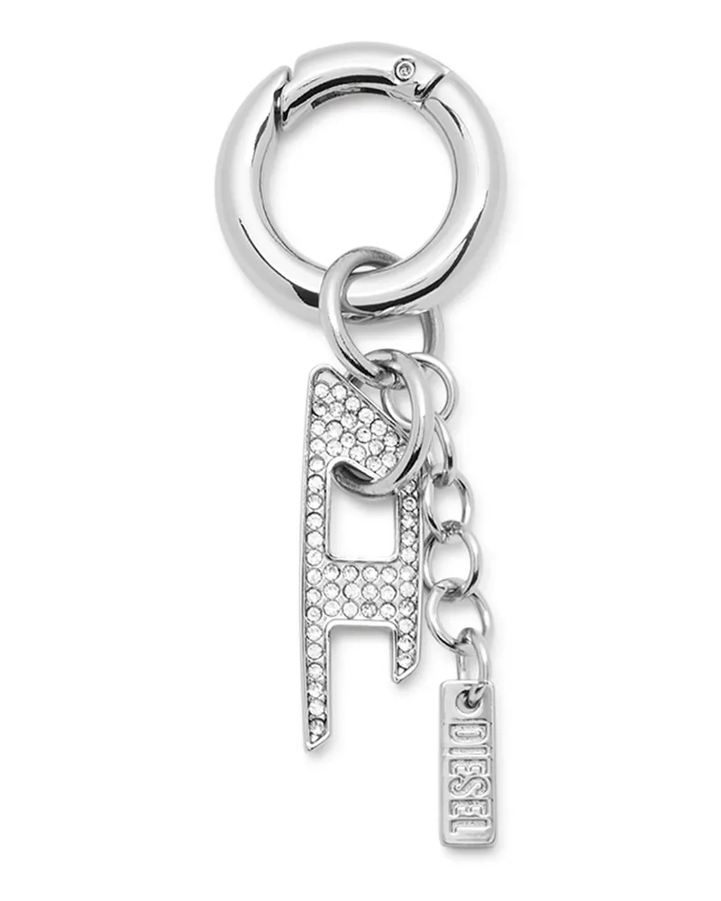Diesel Metallschlüsselanhänger mit D-Anhänger aus Strass - Charms und Schlüsselanhänger - Unisex - Silber Silber