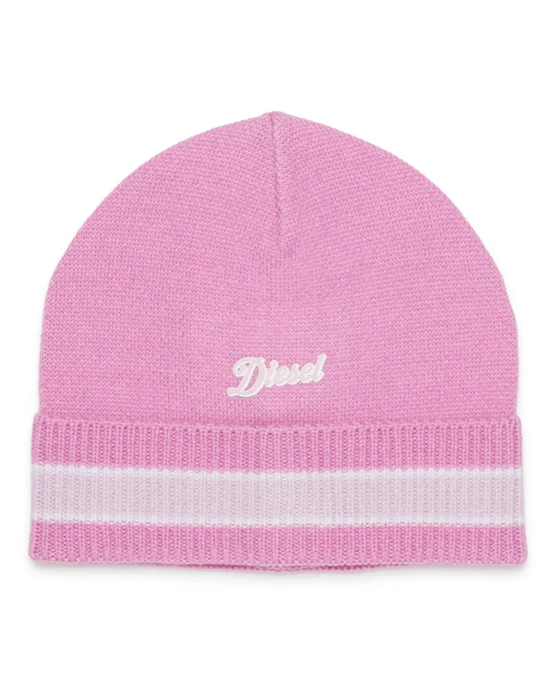Diesel Gestreifte Mütze aus Wollmischung - Weitere Accessoires - Unisex - Rosa Rosa