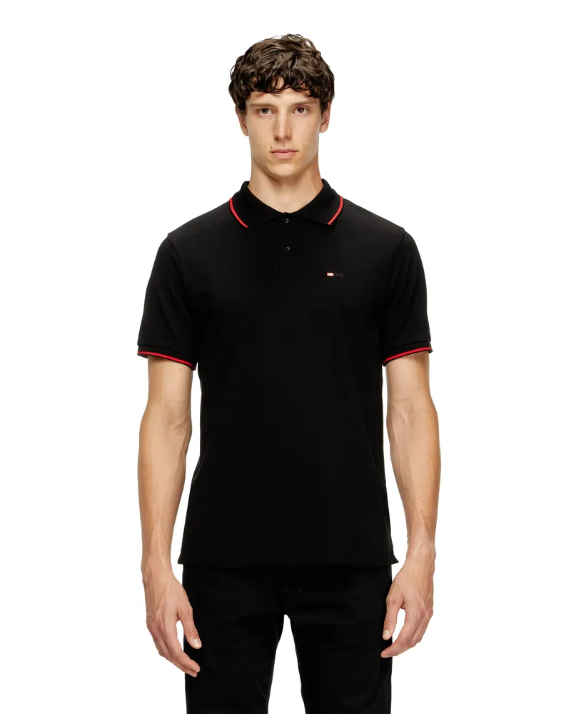 Diesel Poloshirt mit Diesel-Microstickerei - Polohemden - Herren - Schwarz Schwarz