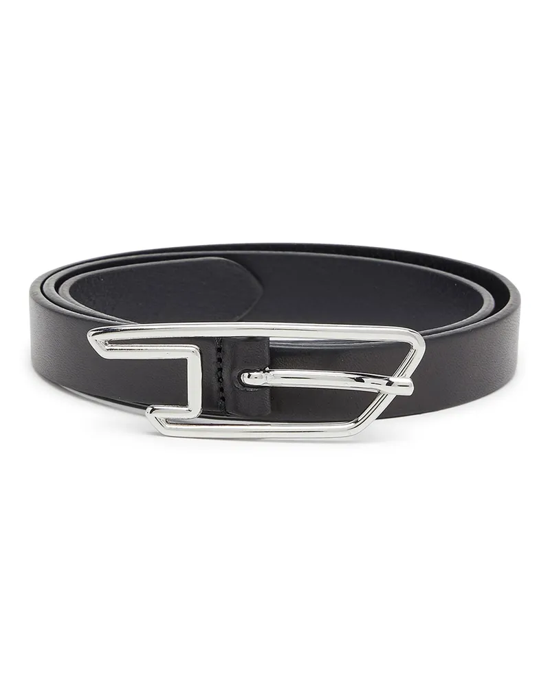 Diesel 2 cm Gürtel aus Pull-up-Leder mit D-Schließe - Gürtel - Damen - Schwarz Schwarz